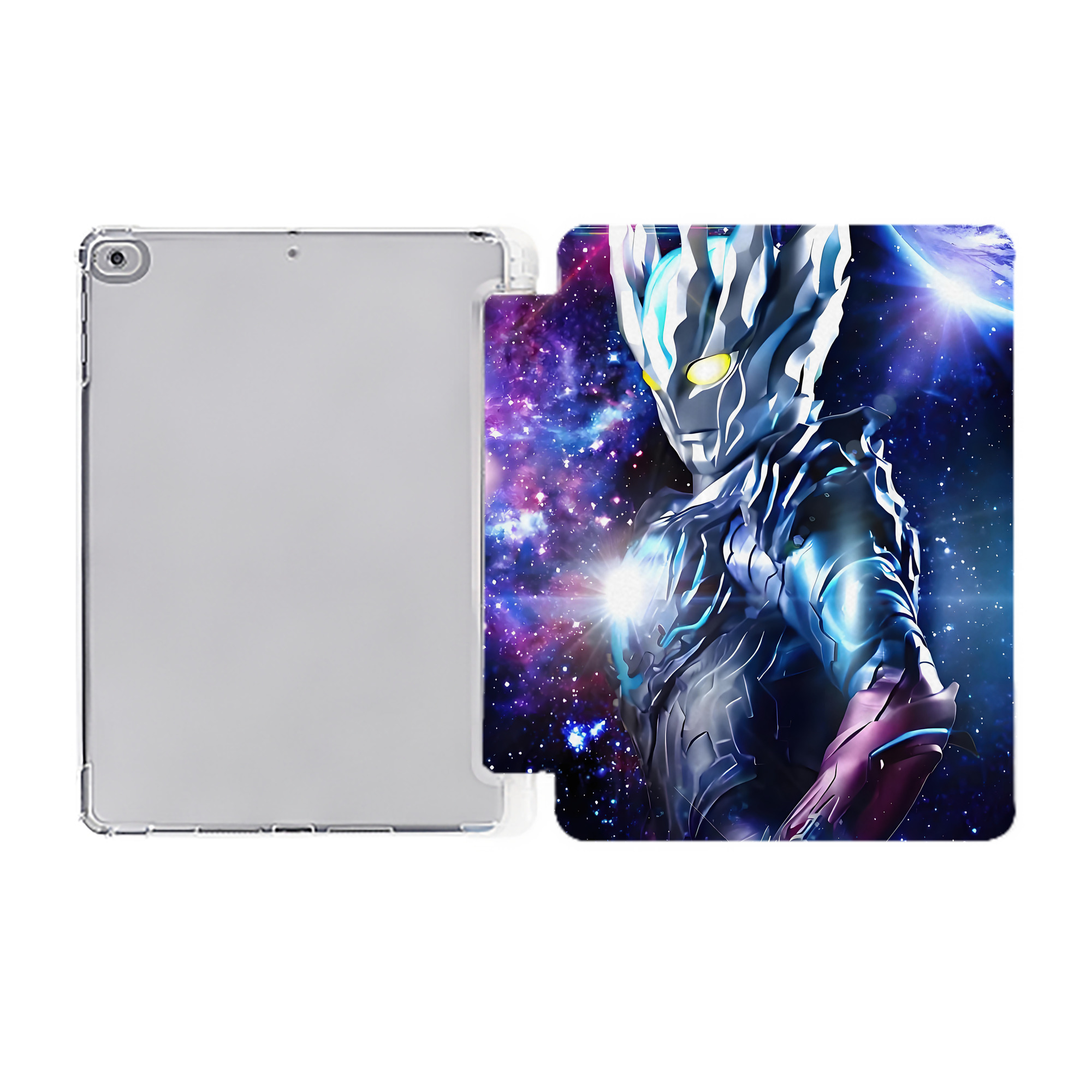 （画像用） ウルトラマン Ultraman IPad ケース ペン収納付き 三つ折りスタンド PUレザー×シリコン 対応機種9.5/10.5/10.9インチ